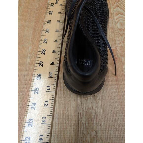 Stuart Weitzman Black Leather Lattice Woven Loafer Sneaker Shoes Womens Sz 8.5/9 - Picture 11 of 11